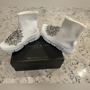NEW Girl’s jeweled, white sock boot